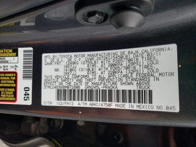 Photo 11 VIN: 3TMLU4ENXBM072806 - TOYOTA TACOMA DOU 