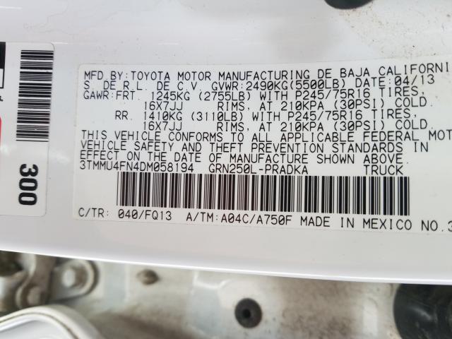 Photo 9 VIN: 3TMMU4FN4DM058194 - TOYOTA TACOMA DOU 