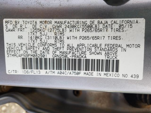 Photo 9 VIN: 3TMMU4FN9FM082901 - TOYOTA TACOMA DOU 