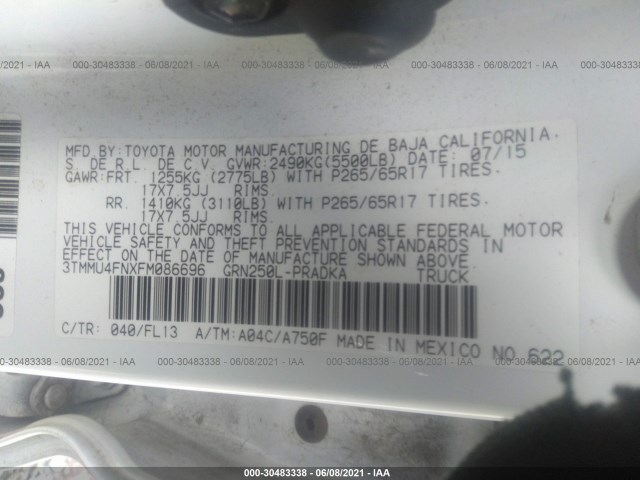 Photo 8 VIN: 3TMMU4FNXFM086696 - TOYOTA TACOMA 