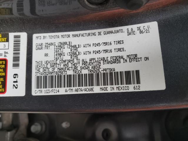 Photo 11 VIN: 3TYAX5GN9MT025873 - TOYOTA TACOMA 