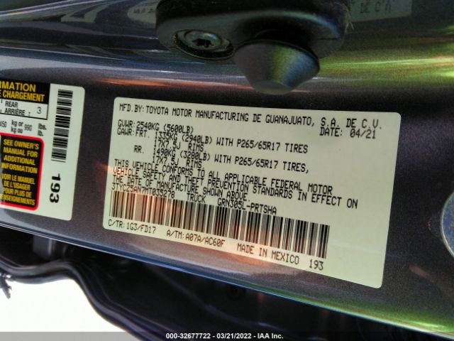 Photo 8 VIN: 3TYCZ5AN7MT035278 - TOYOTA TACOMA 4WD 