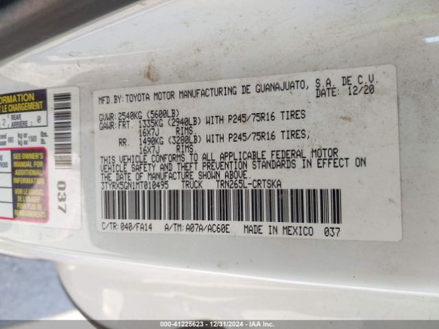 Photo 8 VIN: 3TYRX5GN1MT010495 - TOYOTA TACOMA 