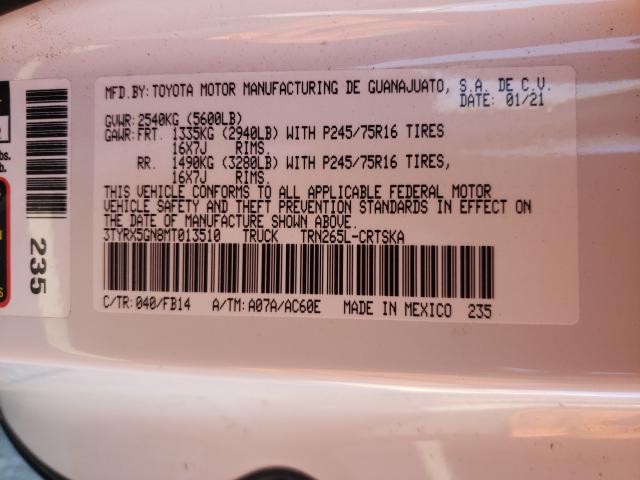 Photo 9 VIN: 3TYRX5GN8MT013510 - TOYOTA TACOMA ACC 