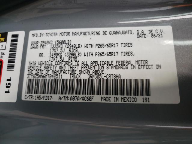 Photo 9 VIN: 3TYSZ5AN6MT042511 - TOYOTA TACOMA ACC 