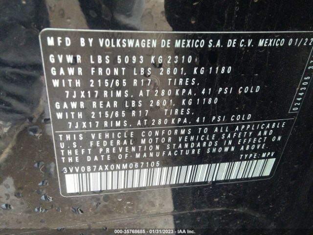 Photo 8 VIN: 3VV0B7AX0NM067105 - VOLKSWAGEN TIGUAN 