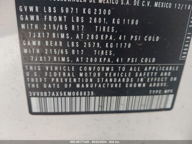 Photo 8 VIN: 3VV0B7AX5KM066639 - VOLKSWAGEN TIGUAN 