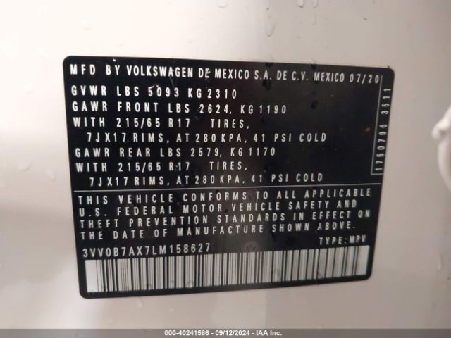 Photo 8 VIN: 3VV0B7AX7LM158627 - VOLKSWAGEN TIGUAN 