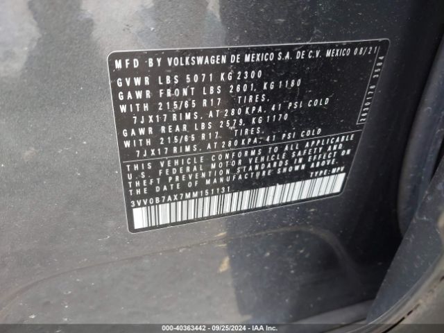 Photo 8 VIN: 3VV0B7AX7MM151131 - VOLKSWAGEN TIGUAN 