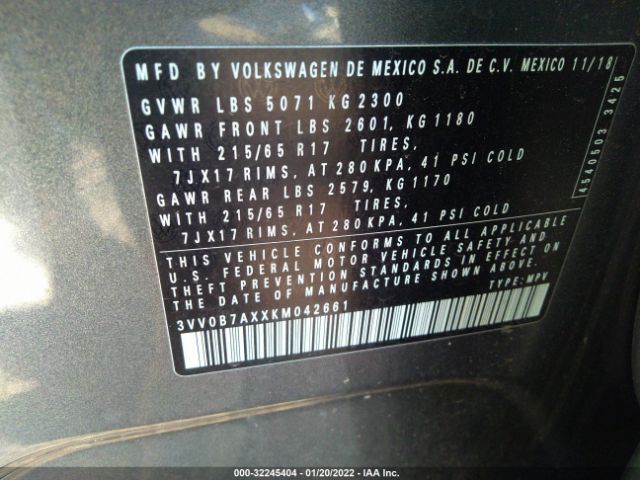 Photo 8 VIN: 3VV0B7AXXKM042661 - VOLKSWAGEN TIGUAN 