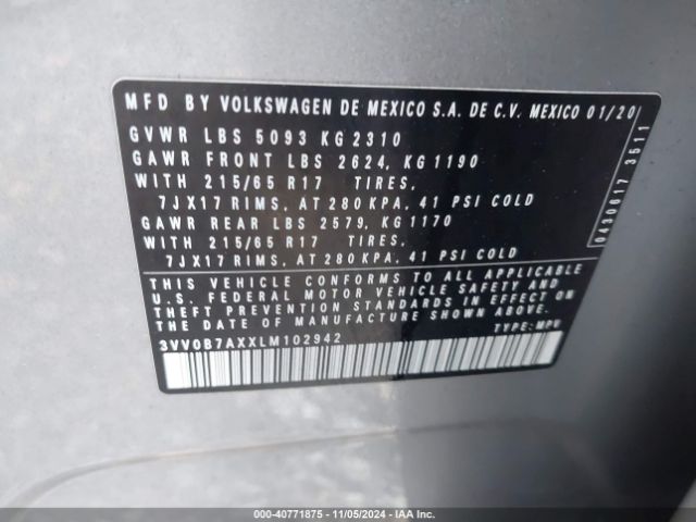 Photo 8 VIN: 3VV0B7AXXLM102942 - VOLKSWAGEN TIGUAN 