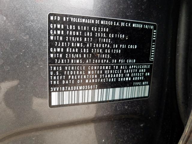 Photo 9 VIN: 3VV1B7AX0KM035612 - VOLKSWAGEN TIGUAN 