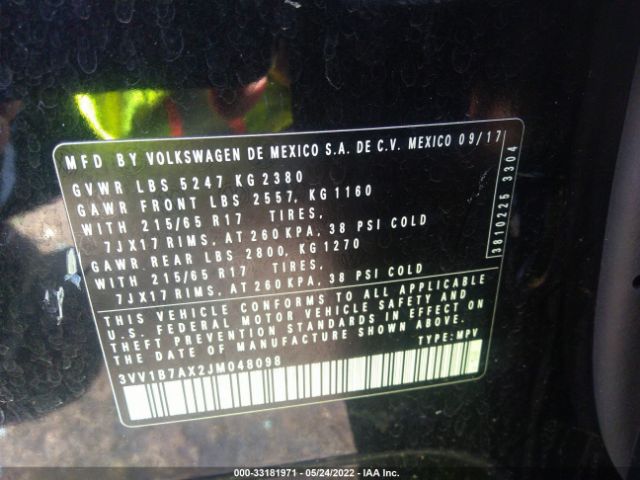 Photo 8 VIN: 3VV1B7AX2JM048098 - VOLKSWAGEN TIGUAN 