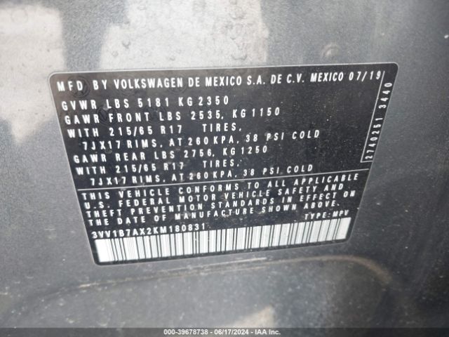 Photo 8 VIN: 3VV1B7AX2KM180831 - VOLKSWAGEN TIGUAN 