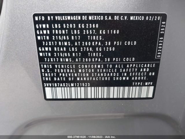 Photo 8 VIN: 3VV1B7AX2LM121523 - VOLKSWAGEN TIGUAN 