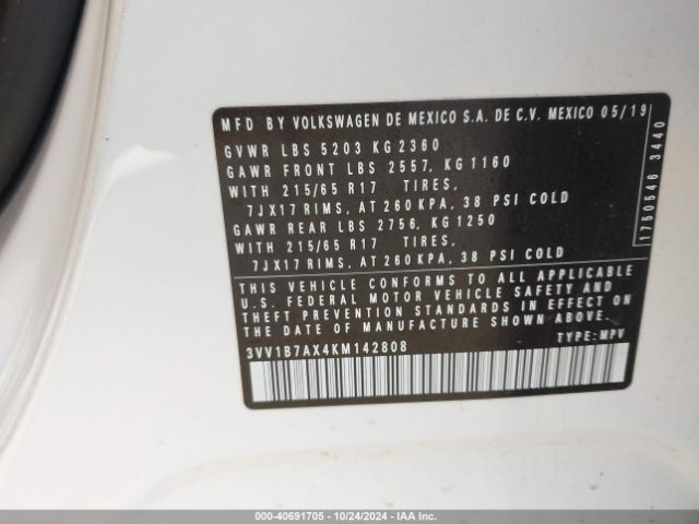 Photo 8 VIN: 3VV1B7AX4KM142808 - VOLKSWAGEN TIGUAN 