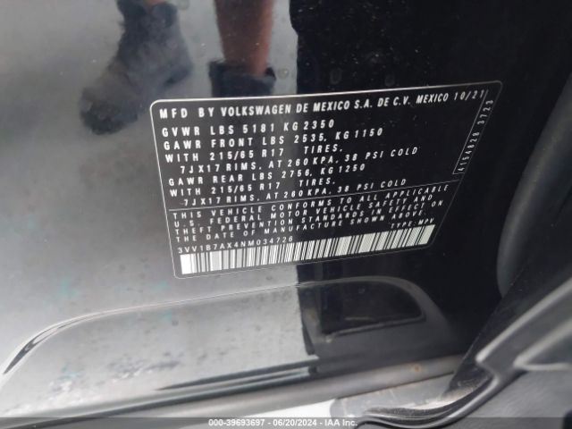 Photo 8 VIN: 3VV1B7AX4NM034726 - VOLKSWAGEN TIGUAN 