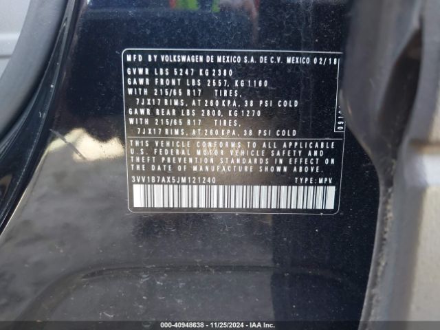 Photo 8 VIN: 3VV1B7AX5JM121240 - VOLKSWAGEN TIGUAN 