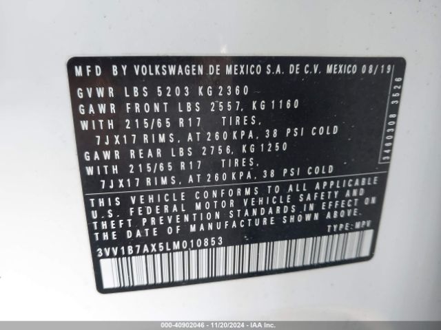 Photo 8 VIN: 3VV1B7AX5LM010853 - VOLKSWAGEN TIGUAN 