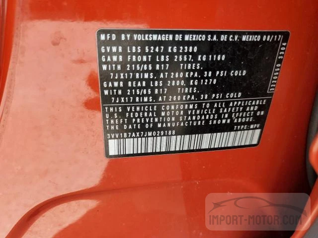 Photo 12 VIN: 3VV1B7AX7JM029188 - VOLKSWAGEN TIGUAN 