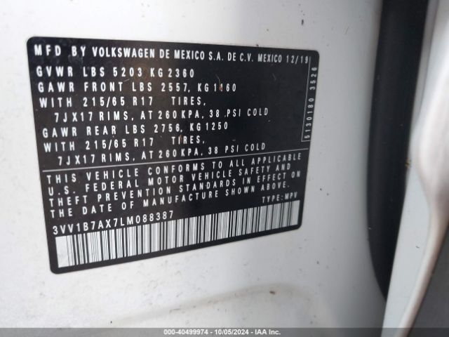 Photo 8 VIN: 3VV1B7AX7LM088387 - VOLKSWAGEN TIGUAN 