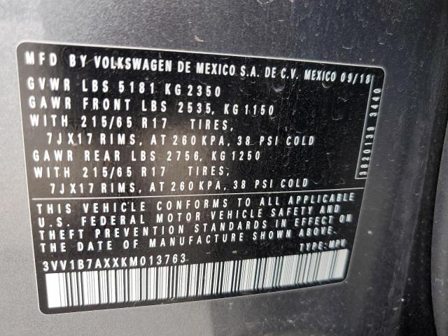 Photo 12 VIN: 3VV1B7AXXKM013763 - VOLKSWAGEN TIGUAN S 