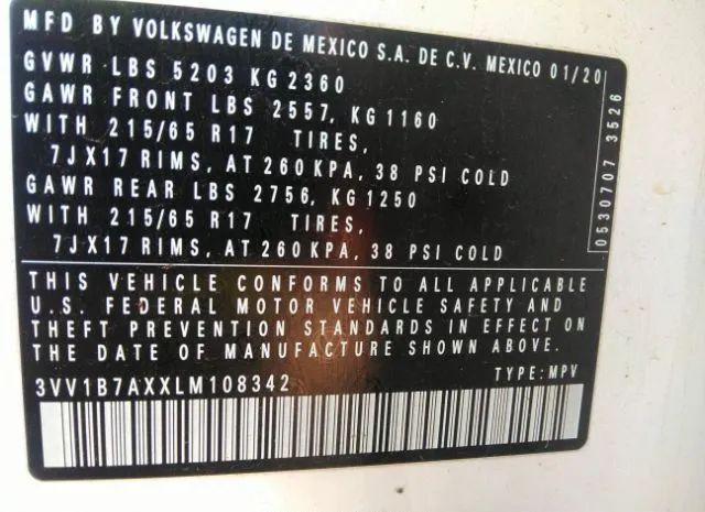 Photo 8 VIN: 3VV1B7AXXLM108342 - VOLKSWAGEN TIGUAN 