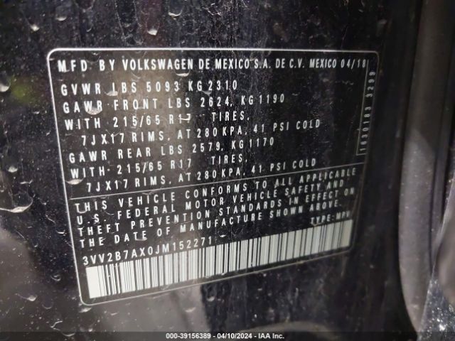 Photo 8 VIN: 3VV2B7AX0JM152271 - VOLKSWAGEN TIGUAN 