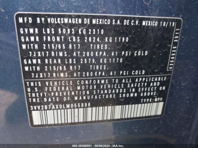 Photo 8 VIN: 3VV2B7AX0LM055896 - VOLKSWAGEN TIGUAN 