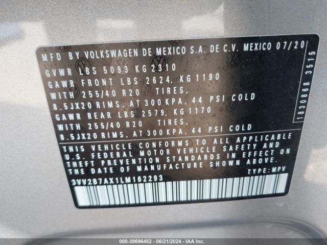 Photo 8 VIN: 3VV2B7AX1LM162293 - VOLKSWAGEN TIGUAN 