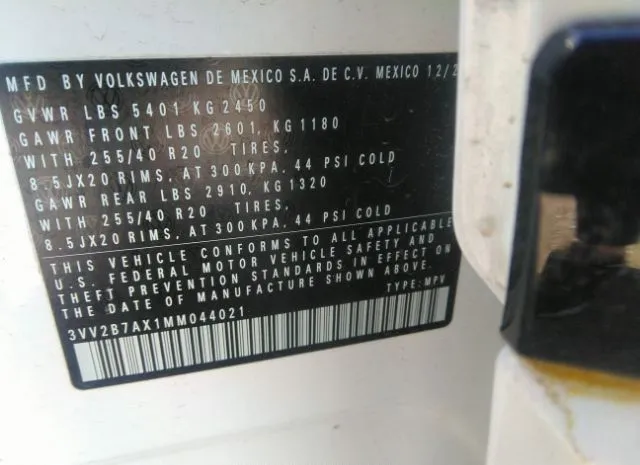 Photo 8 VIN: 3VV2B7AX1MM044021 - VOLKSWAGEN TIGUAN 