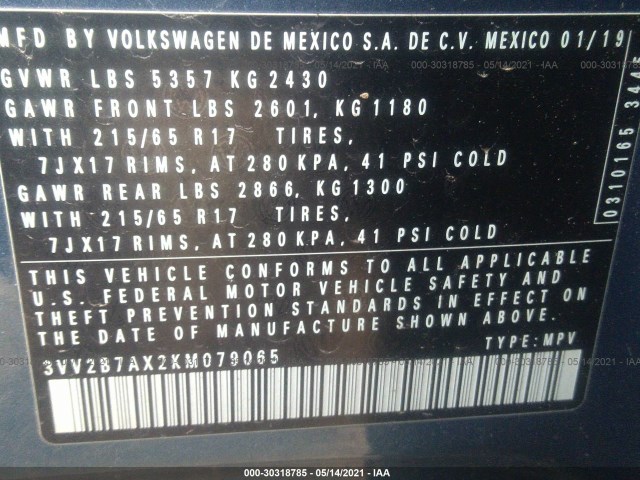 Photo 8 VIN: 3VV2B7AX2KM079065 - VOLKSWAGEN TIGUAN 