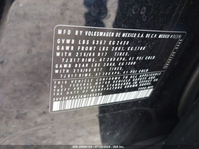 Photo 8 VIN: 3VV2B7AX2KM185435 - VOLKSWAGEN TIGUAN 