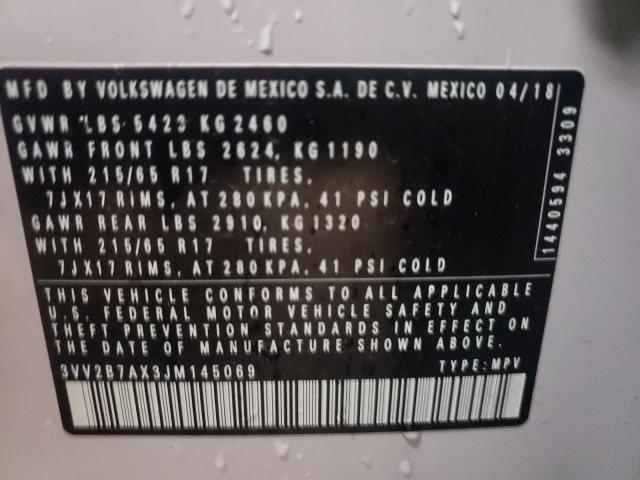 Photo 9 VIN: 3VV2B7AX3JM145069 - VOLKSWAGEN TIGUAN SE 