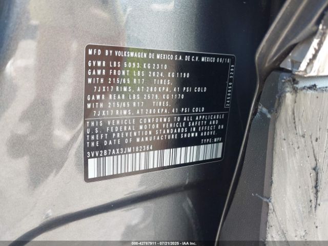 Photo 8 VIN: 3VV2B7AX3JM182364 - VOLKSWAGEN TIGUAN 