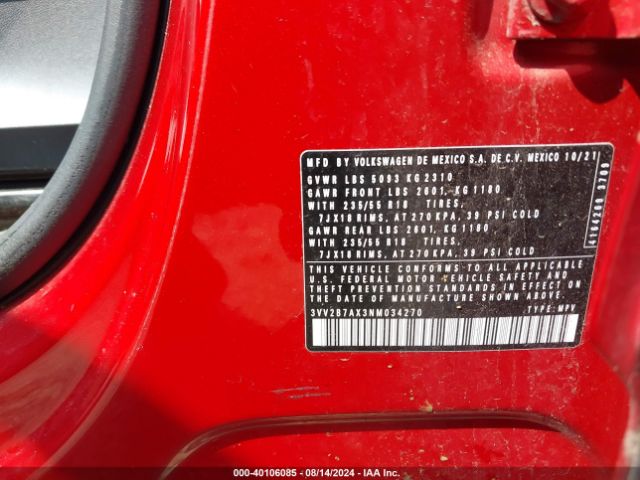 Photo 8 VIN: 3VV2B7AX3NM034270 - VOLKSWAGEN TIGUAN 