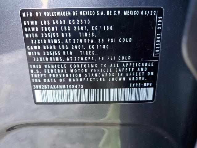 Photo 12 VIN: 3VV2B7AX4NM108473 - VOLKSWAGEN TIGUAN 