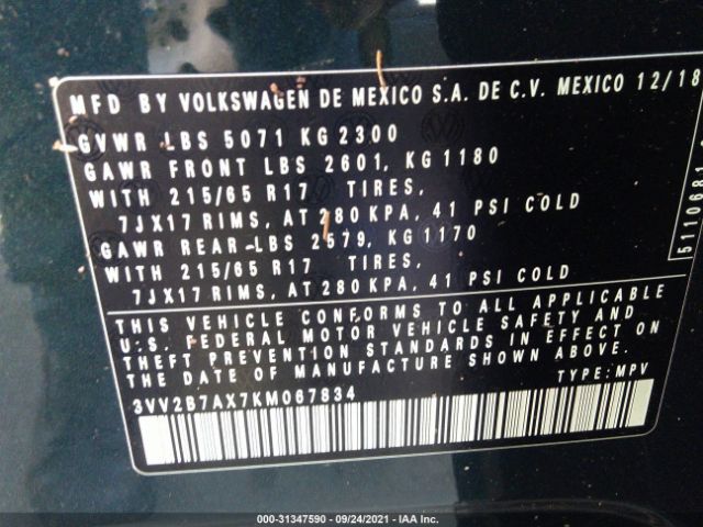 Photo 8 VIN: 3VV2B7AX7KM067834 - VOLKSWAGEN TIGUAN 