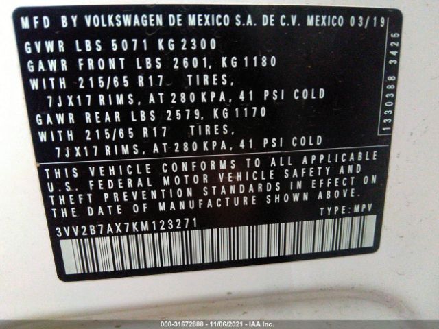 Photo 8 VIN: 3VV2B7AX7KM123271 - VOLKSWAGEN TIGUAN 