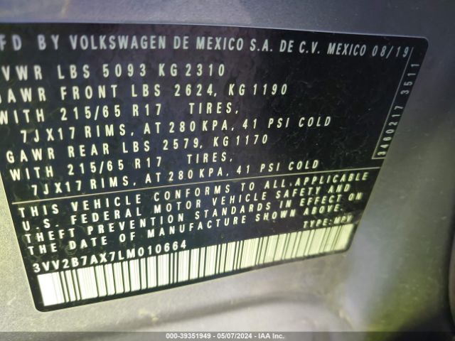 Photo 8 VIN: 3VV2B7AX7LM010664 - VOLKSWAGEN TIGUAN 