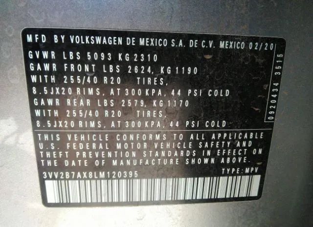 Photo 8 VIN: 3VV2B7AX8LM120395 - VOLKSWAGEN TIGUAN 