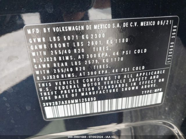 Photo 8 VIN: 3VV2B7AX8MM125890 - VOLKSWAGEN TIGUAN 