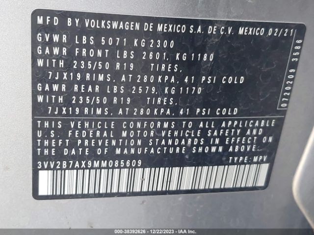 Photo 8 VIN: 3VV2B7AX9MM085609 - VOLKSWAGEN TIGUAN 