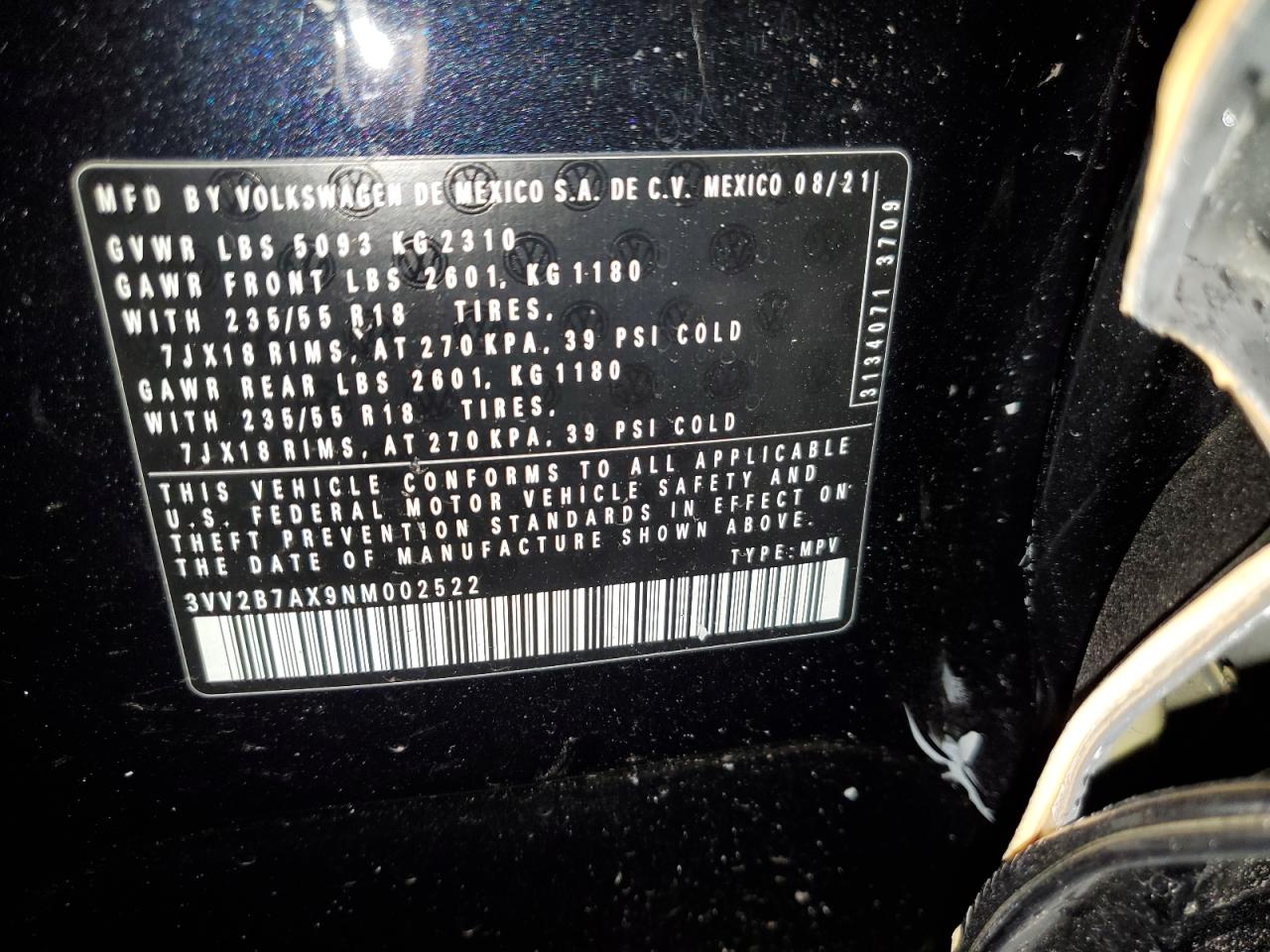 Photo 12 VIN: 3VV2B7AX9NM002522 - VOLKSWAGEN TIGUAN 