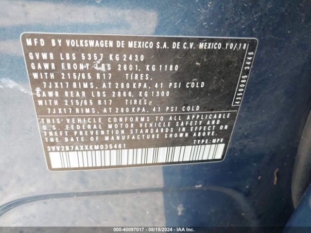 Photo 8 VIN: 3VV2B7AXXKM035461 - VOLKSWAGEN TIGUAN 