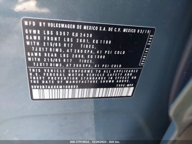 Photo 8 VIN: 3VV2B7AXXKM108893 - VOLKSWAGEN TIGUAN 