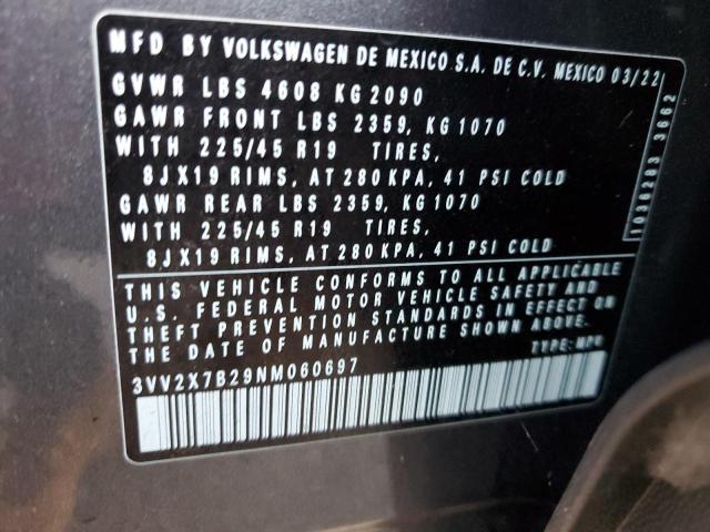 Photo 12 VIN: 3VV2X7B29NM060697 - VOLKSWAGEN TAOS SEL 