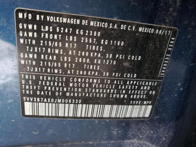 Photo 11 VIN: 3VV3B7AX0JM006330 - VOLKSWAGEN TIGUAN 