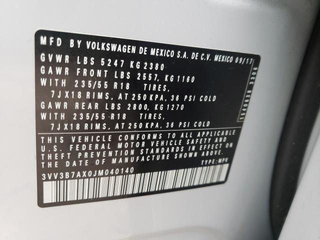 Photo 9 VIN: 3VV3B7AX0JM040140 - VOLKSWAGEN TIGUAN SE 