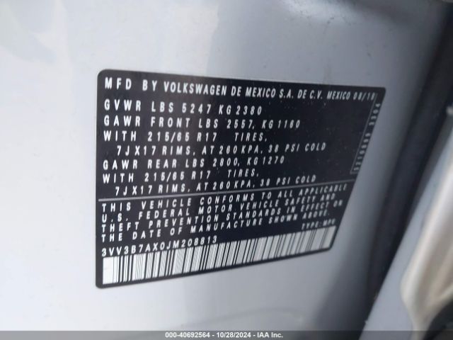 Photo 8 VIN: 3VV3B7AX0JM208813 - VOLKSWAGEN TIGUAN 